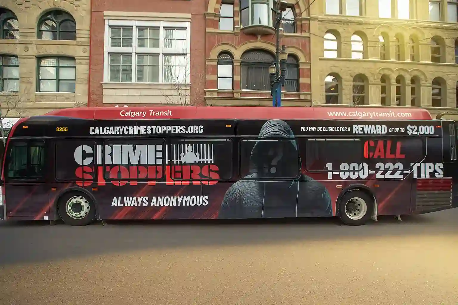 Crime Stoppers bus illustrating community crime trends