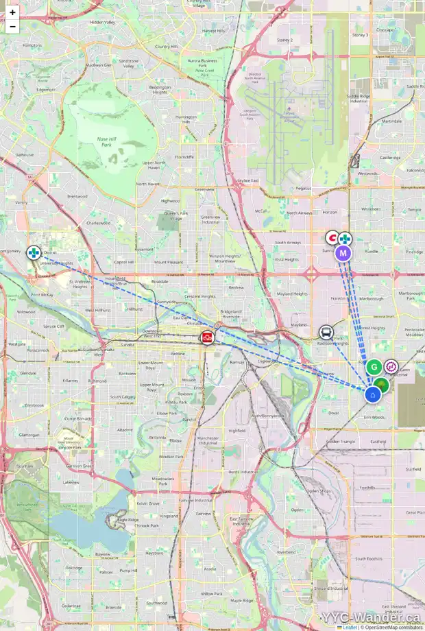 Daily accessibility map for 3032 DOVERVILLE CR SE, Calgary showing nearby schools, grocery stores, parks, LRT stations and nearby amenities