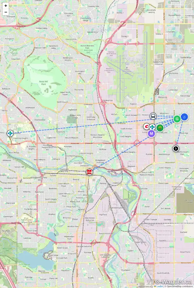 Daily accessibility map for 140 TEMPLEHILL DR NE, Calgary showing nearby schools, grocery stores, parks, LRT stations and nearby amenities