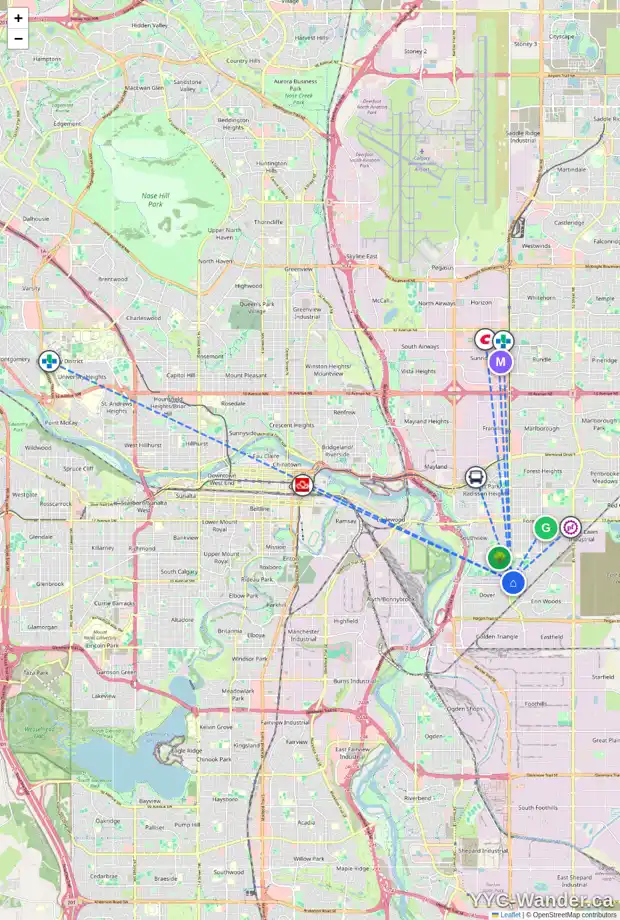 Daily accessibility map for 123 DOVERCLIFFE WY SE, Calgary showing nearby schools, grocery stores, parks, LRT stations and nearby amenities