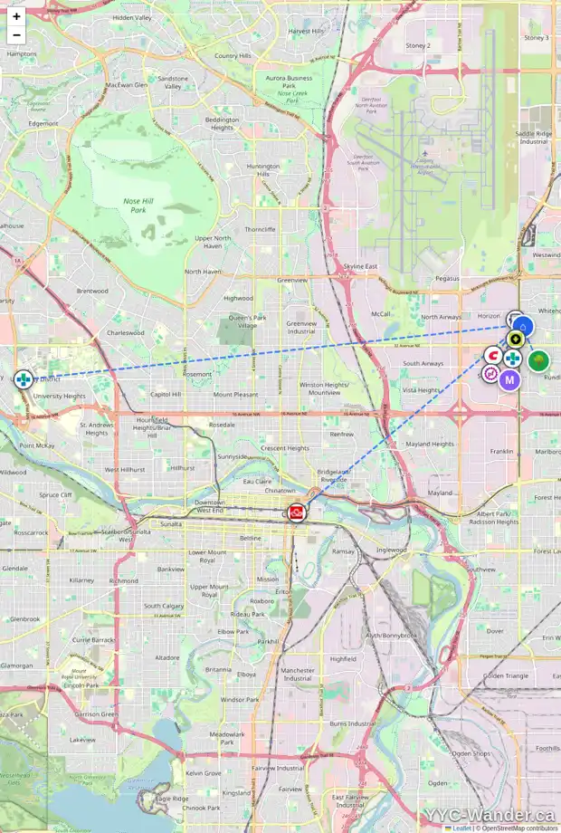 Daily accessibility map for 120 WHITAKER CL NE, Calgary showing nearby schools, grocery stores, parks, LRT stations and nearby amenities