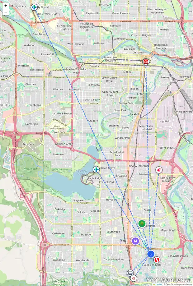 Daily accessibility map for 552 LAKE BONAVISTA DR SE, Calgary showing nearby schools, grocery stores, parks, LRT stations and nearby amenities