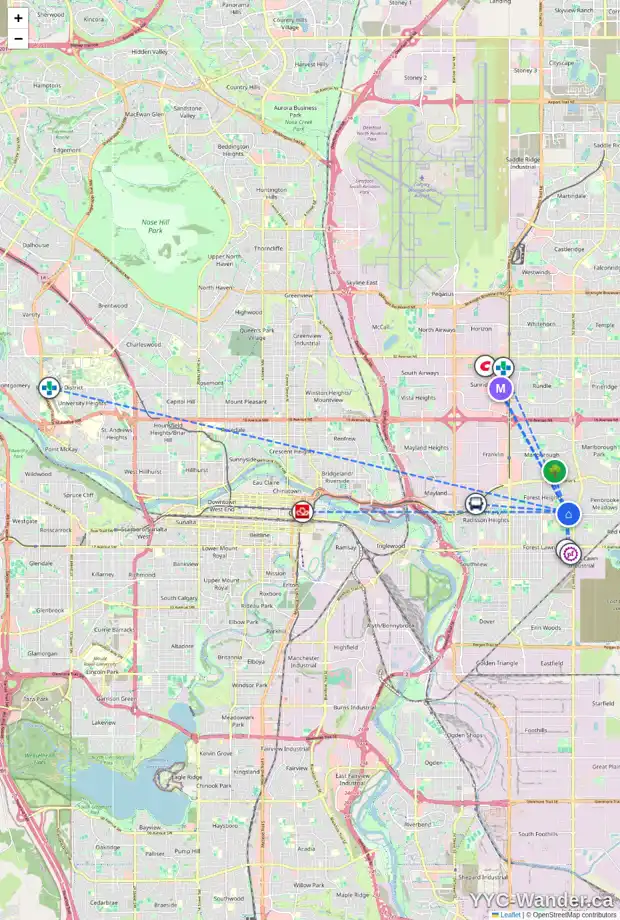 Daily accessibility map for 756 FORTALICE CR SE, Calgary showing nearby schools, grocery stores, parks, LRT stations and nearby amenities