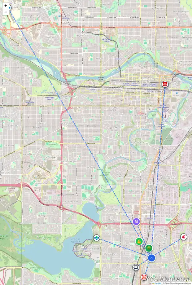 Daily accessibility map for 124 FIELDING DR SE, Calgary showing nearby schools, grocery stores, parks, LRT stations and nearby amenities