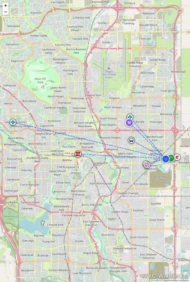 Daily accessibility map for 147 APPLETREE CL SE, Calgary showing nearby schools, grocery stores, parks, LRT stations and nearby amenities