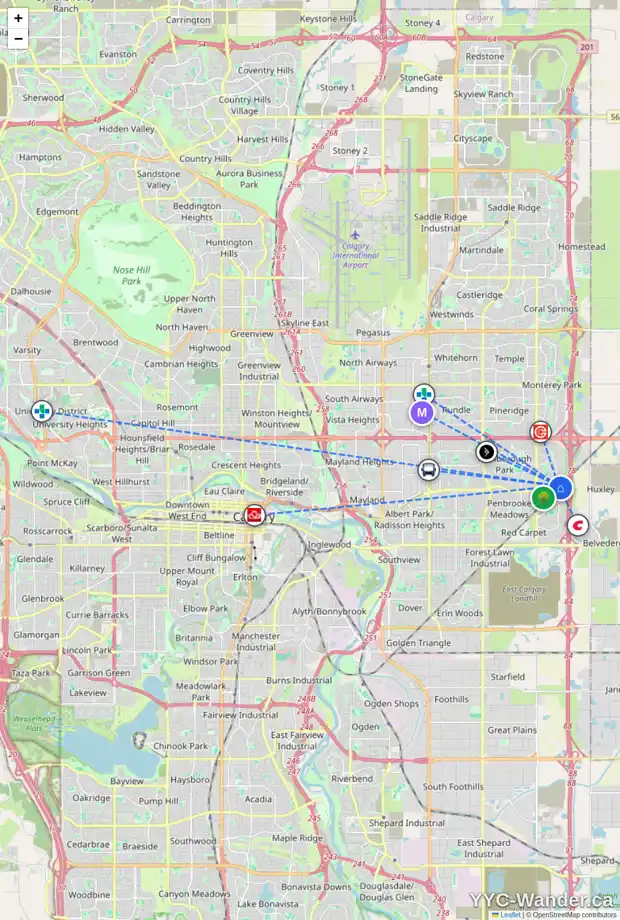 Daily accessibility map for 143 ABALONE WY NE, Calgary showing nearby schools, grocery stores, parks, LRT stations and nearby amenities