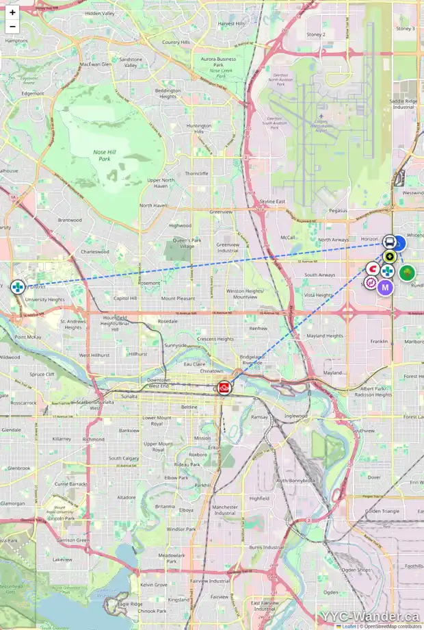 Daily accessibility map for 195 WHITAKER CL NE, Calgary showing nearby schools, grocery stores, parks, LRT stations and nearby amenities