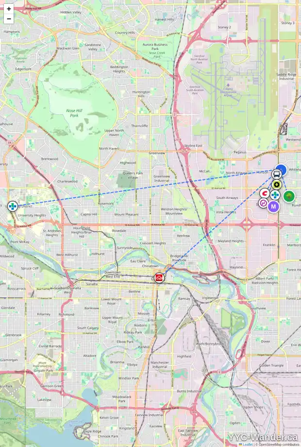 Daily accessibility map for 35 WHITMIRE RD NE, Calgary showing nearby schools, grocery stores, parks, LRT stations and nearby amenities