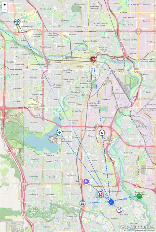 Daily accessibility map for 1335 LAKE BONAVISTA DR SE, Calgary showing nearby schools, grocery stores, parks, LRT stations and nearby amenities