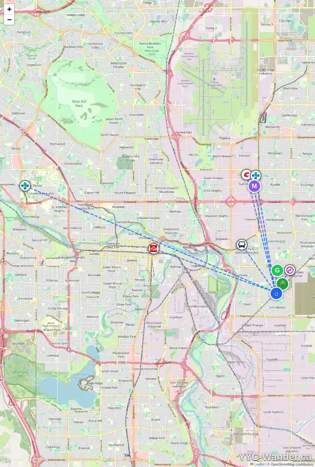 Daily accessibility map for 3116 DOVERVILLE CR SE, Calgary showing nearby schools, grocery stores, parks, LRT stations and nearby amenities