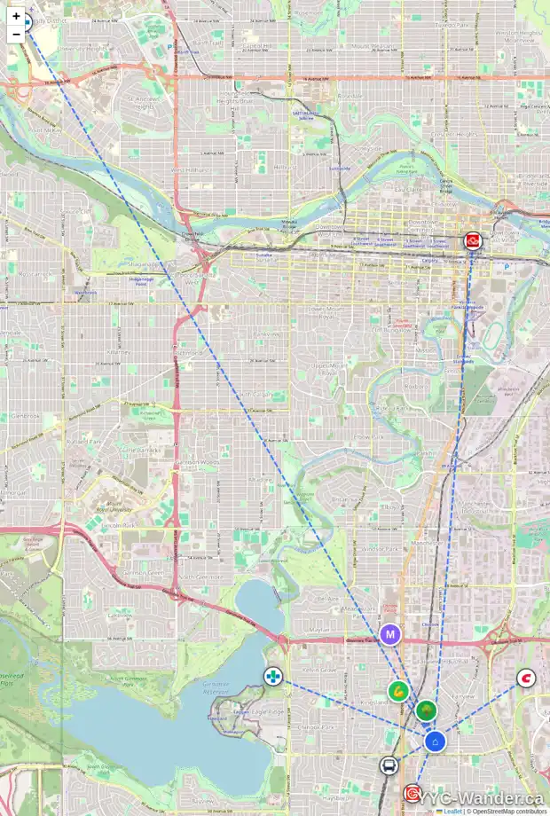 Daily accessibility map for 136 FIELDING DR SE, Calgary showing nearby schools, grocery stores, parks, LRT stations and nearby amenities
