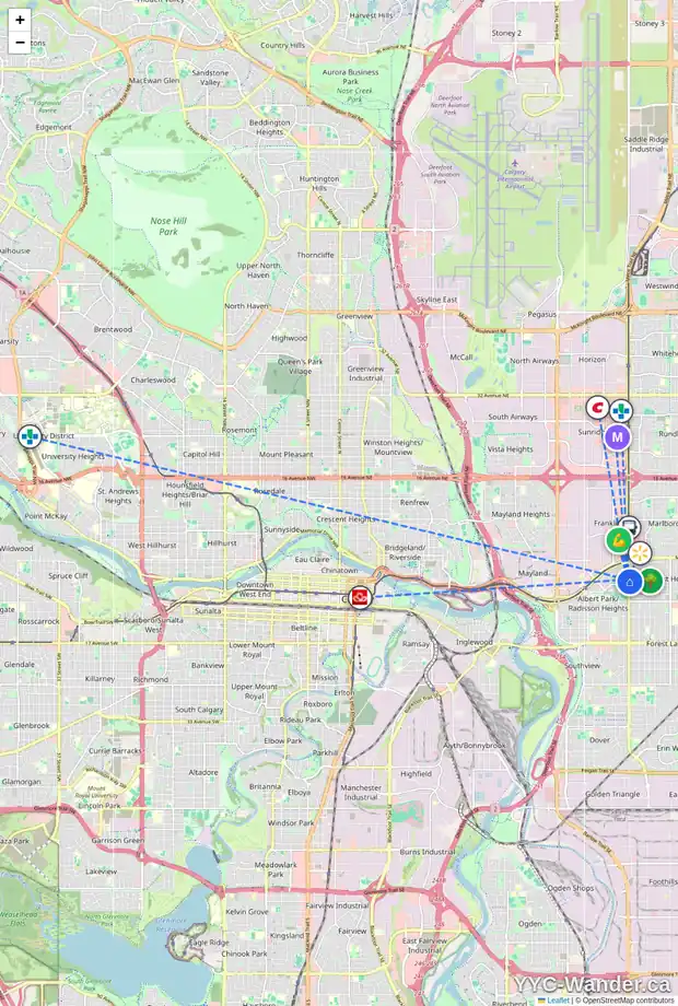 Daily accessibility map for 123 RADLEY PL SE, Calgary showing nearby schools, grocery stores, parks, LRT stations and nearby amenities