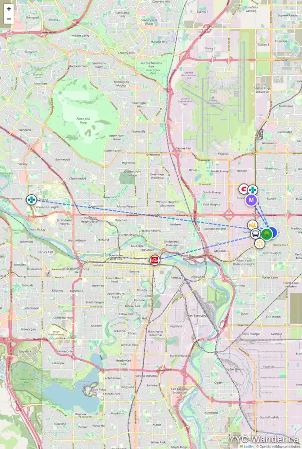 Daily accessibility map for 4223 MARLBOROUGH DR NE, Calgary showing nearby schools, grocery stores, parks, LRT stations and nearby amenities