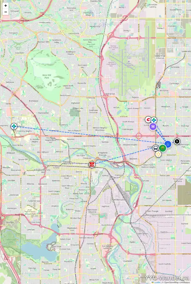 Daily accessibility map for 929 MARCOMBE DR NE, Calgary showing nearby schools, grocery stores, parks, LRT stations and nearby amenities