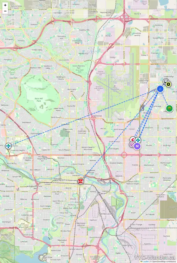 Daily accessibility map for 169 MARTIN CROSSING WY NE, Calgary showing nearby schools, grocery stores, parks, LRT stations and nearby amenities