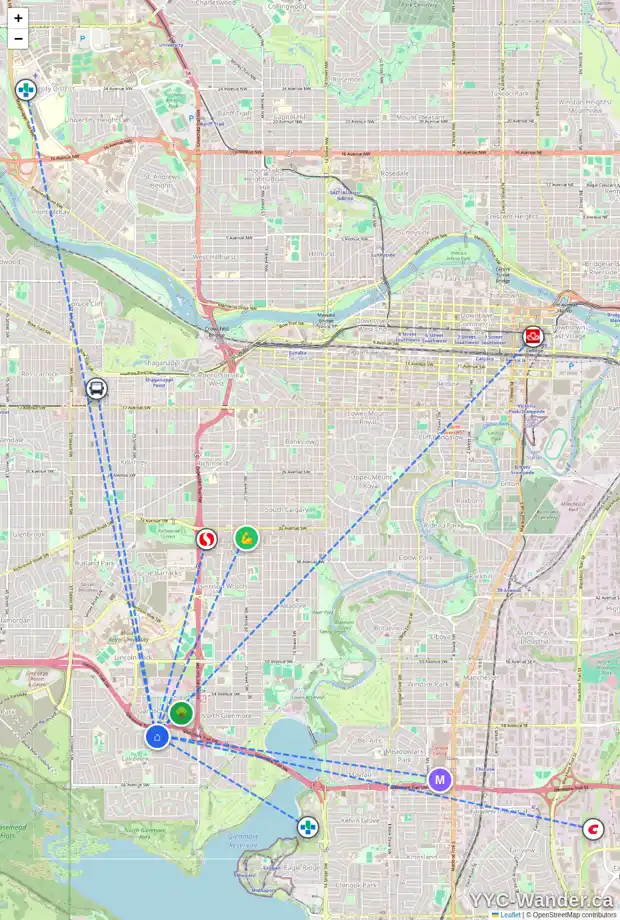 Daily accessibility map for 2933 LATHOM CR SW, Calgary showing nearby schools, grocery stores, parks, LRT stations and nearby amenities