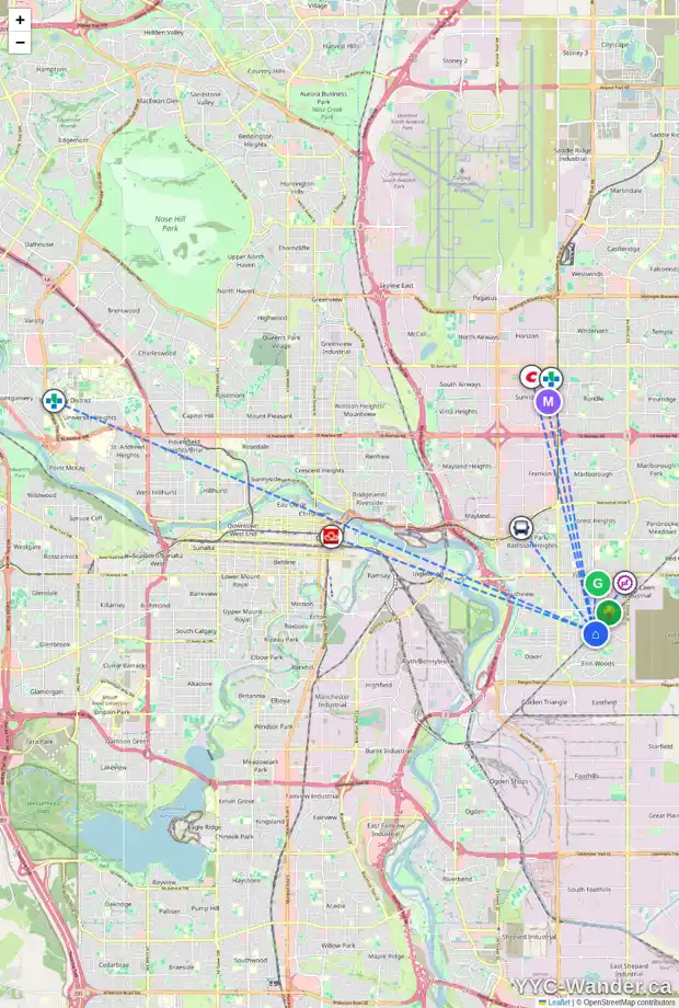 Daily accessibility map for 3120 DOVERVILLE CR SE, Calgary showing nearby schools, grocery stores, parks, LRT stations and nearby amenities