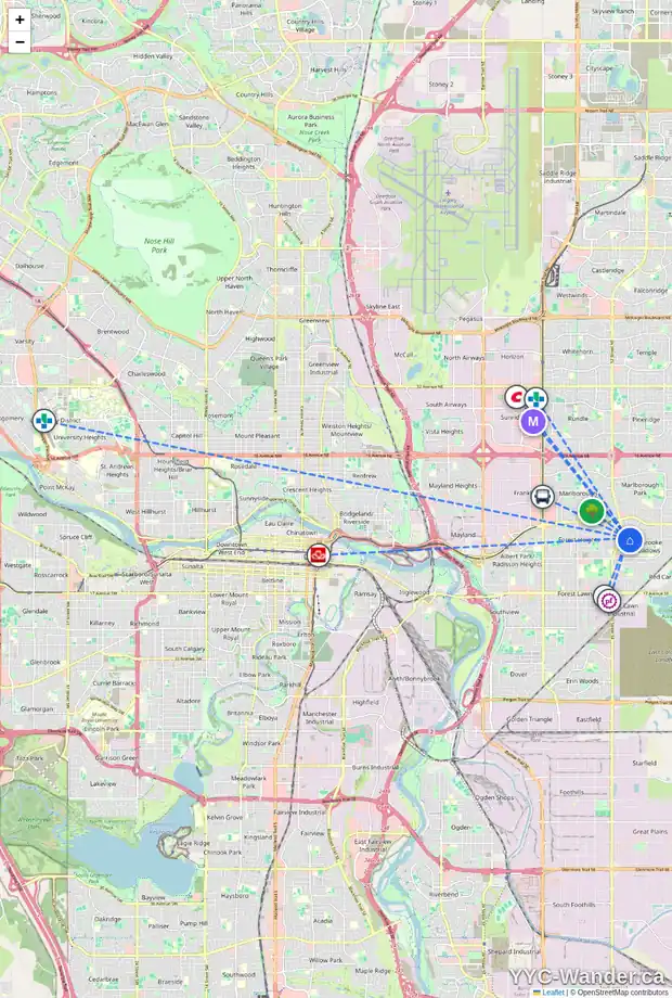 Daily accessibility map for 24 PENWORTH CR SE, Calgary showing nearby schools, grocery stores, parks, LRT stations and nearby amenities