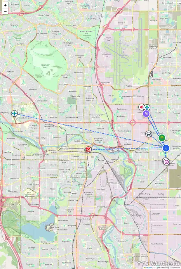 Daily accessibility map for 728 FORLEE DR SE, Calgary showing nearby schools, grocery stores, parks, LRT stations and nearby amenities