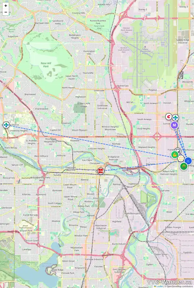 Daily accessibility map for 79 FONDA DR SE, Calgary showing nearby schools, grocery stores, parks, LRT stations and nearby amenities