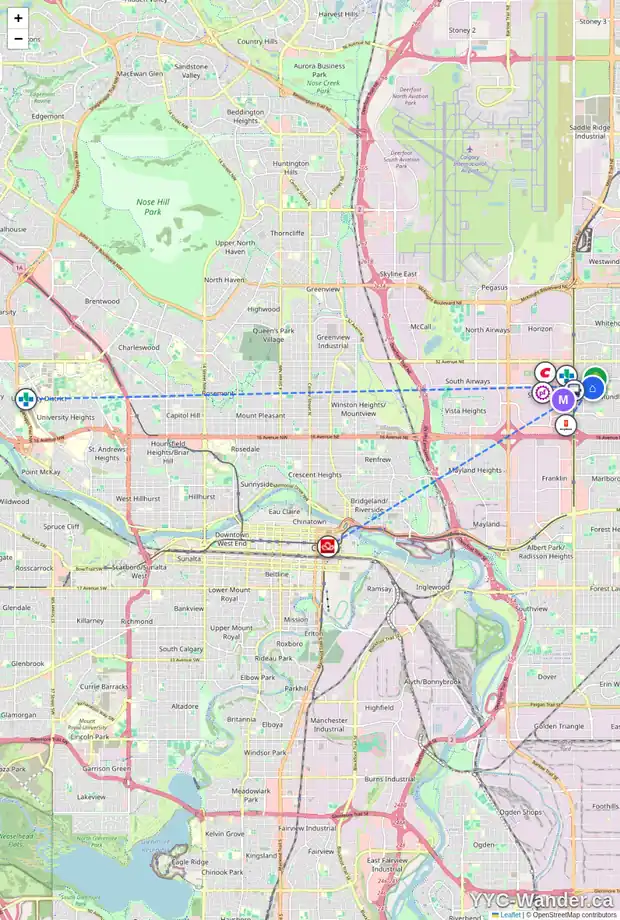 Daily accessibility map for 452 RUNDLELAWN WY NE, Calgary showing nearby schools, grocery stores, parks, LRT stations and nearby amenities