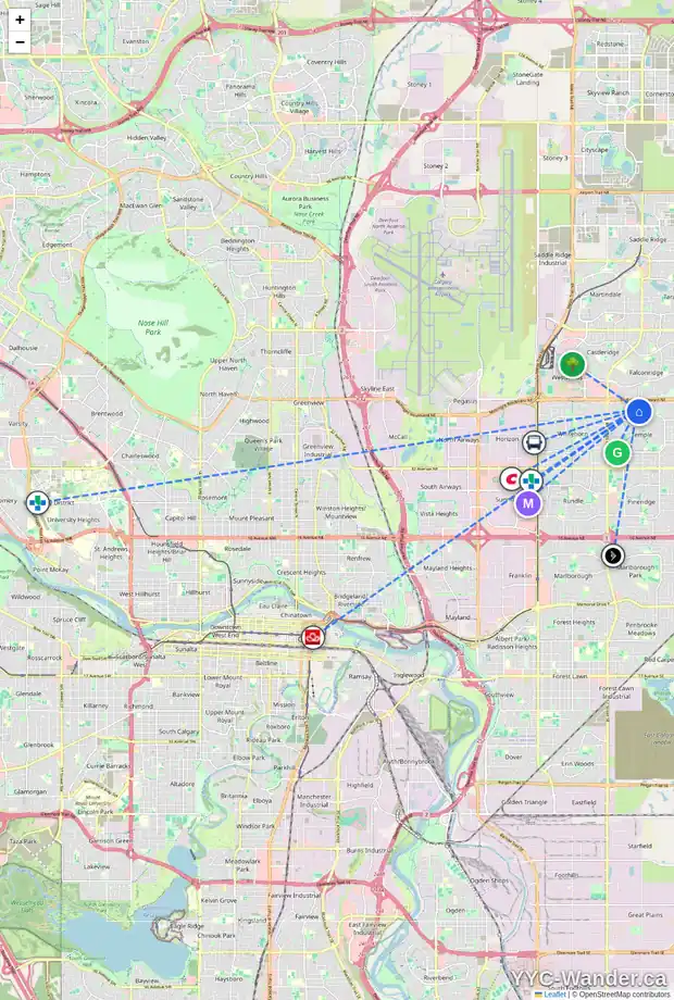 Daily accessibility map for 327 TEMPLEBOW PL NE, Calgary showing nearby schools, grocery stores, parks, LRT stations and nearby amenities