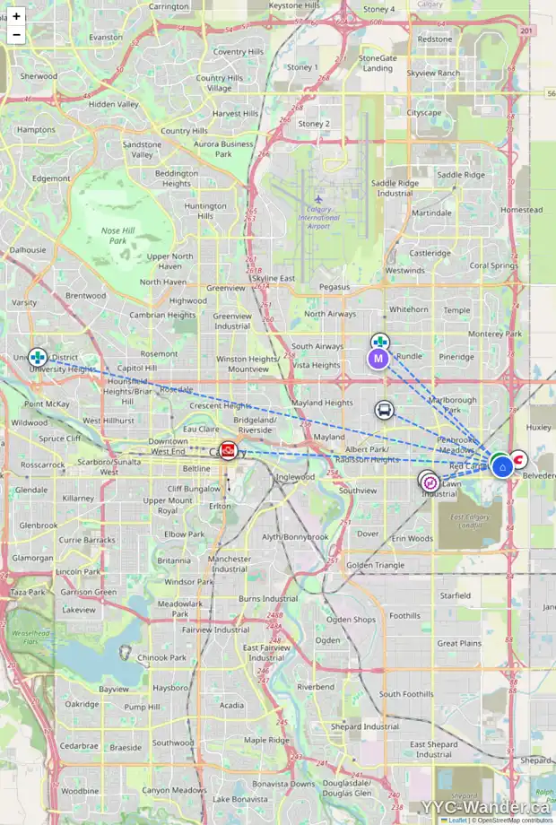 Daily accessibility map for 14 APPLESTONE PA SE, Calgary showing nearby schools, grocery stores, parks, LRT stations and nearby amenities