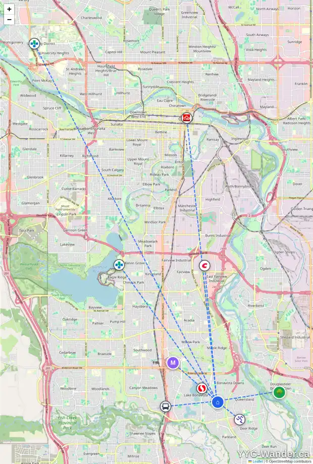 Daily accessibility map for 1239 LAKE SUNDANCE CR SE, Calgary showing nearby schools, grocery stores, parks, LRT stations and nearby amenities