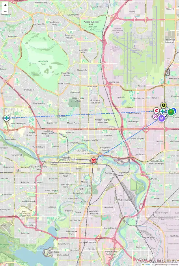 Daily accessibility map for 120 RUNDLESON PL NE, Calgary showing nearby schools, grocery stores, parks, LRT stations and nearby amenities