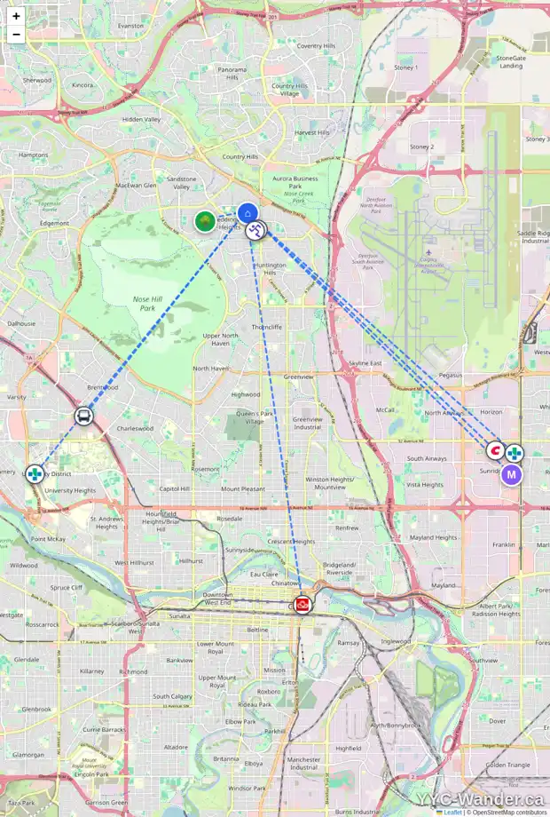Daily accessibility map for 136 BERMUDA WY NW, Calgary showing nearby schools, grocery stores, parks, LRT stations and nearby amenities