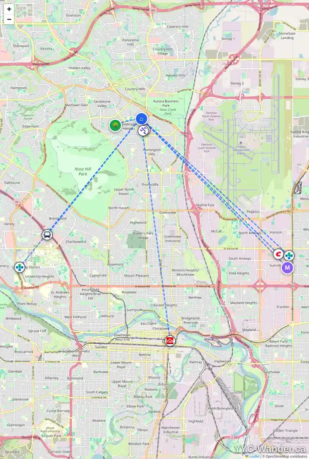 Daily accessibility map for 141 BERMUDA DR NW, Calgary showing nearby schools, grocery stores, parks, LRT stations and nearby amenities