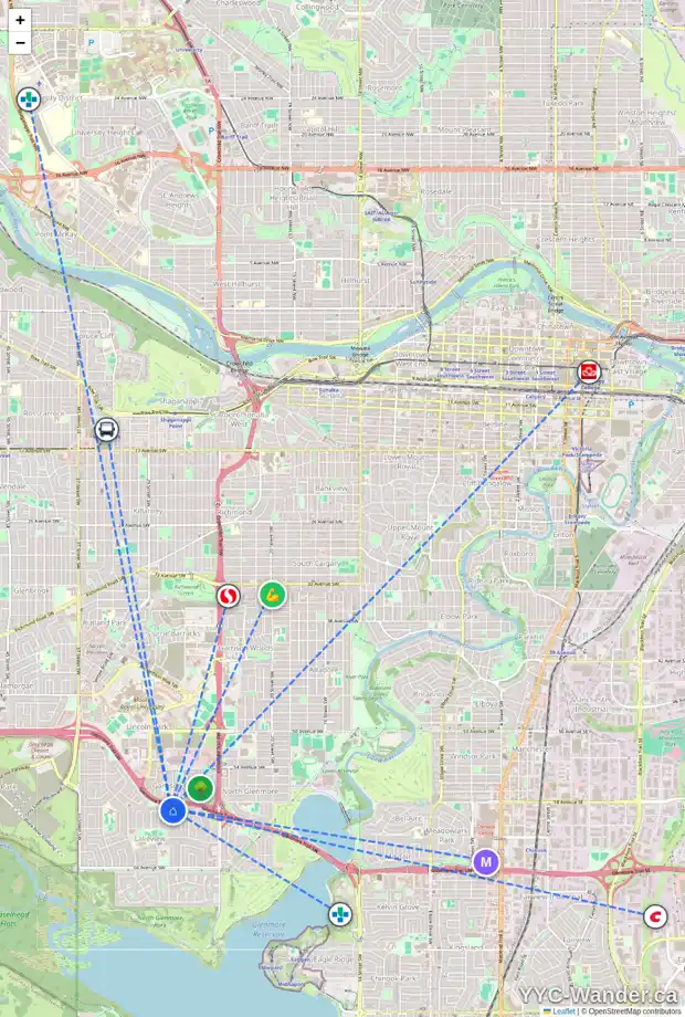 Daily accessibility map for 2942 LATHOM CR SW, Calgary showing nearby schools, grocery stores, parks, LRT stations and nearby amenities