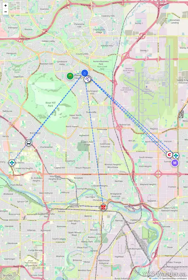 Daily accessibility map for 144 BERMUDA WY NW, Calgary showing nearby schools, grocery stores, parks, LRT stations and nearby amenities