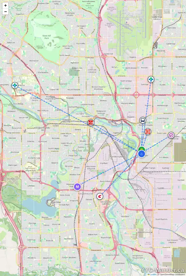 Daily accessibility map for 2691 DOVELY CO SE, Calgary showing nearby schools, grocery stores, parks, LRT stations and nearby amenities