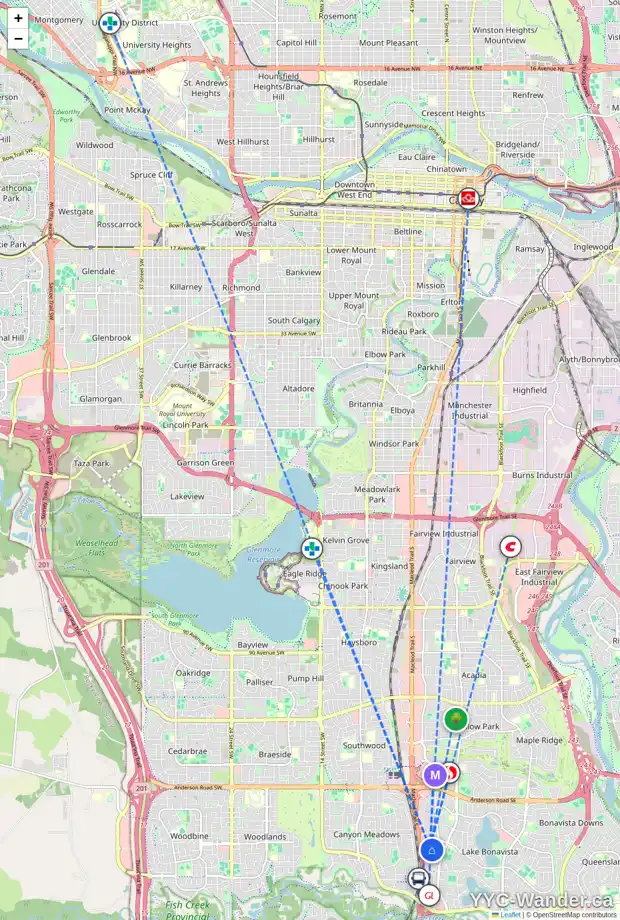 Daily accessibility map for 12435 LAKE FRASER WY SE, Calgary showing nearby schools, grocery stores, parks, LRT stations and nearby amenities