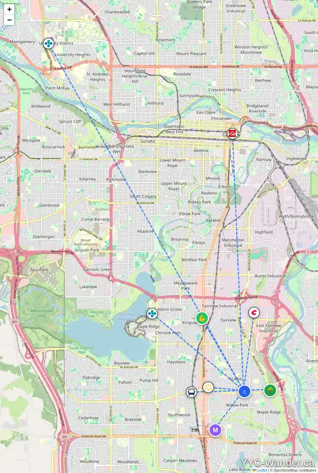 Daily accessibility map for 619 AGATE CR SE, Calgary showing nearby schools, grocery stores, parks, LRT stations and nearby amenities