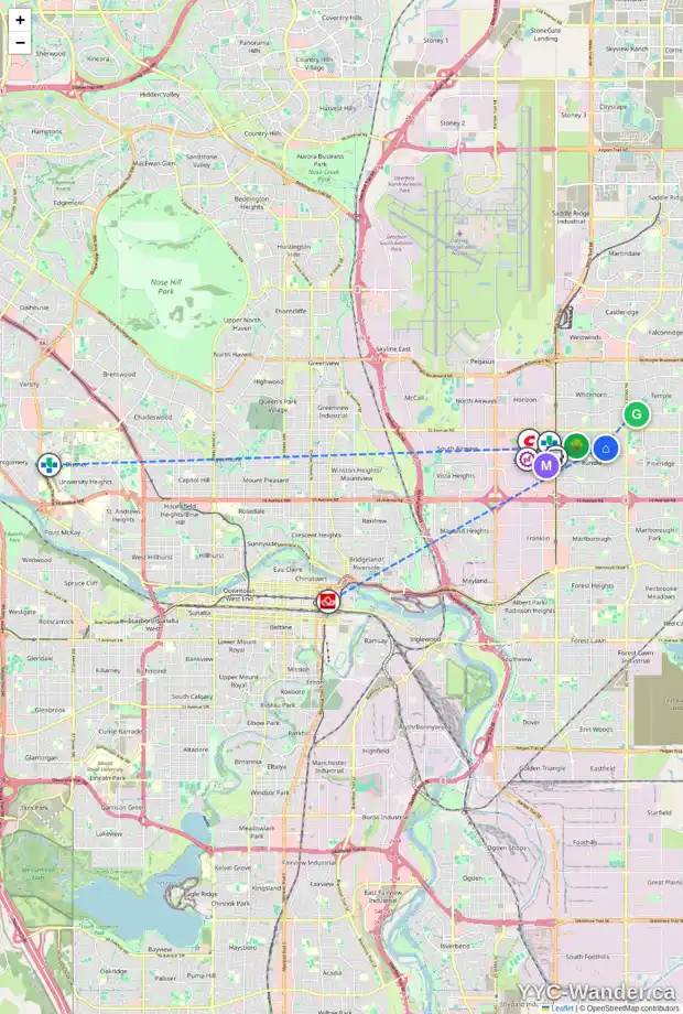 Daily accessibility map for 731 RUNDLESIDE DR NE, Calgary showing nearby schools, grocery stores, parks, LRT stations and nearby amenities