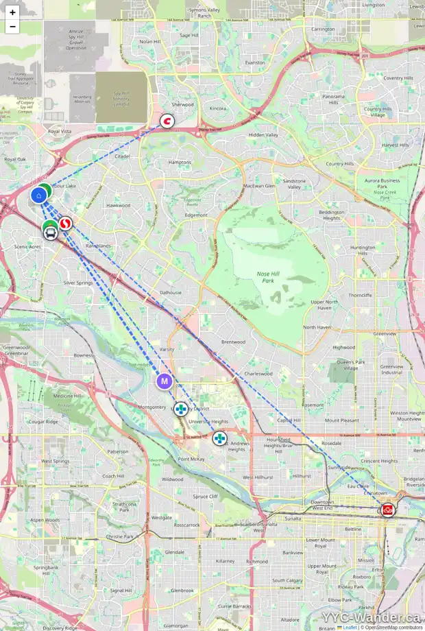 Daily accessibility map for 17 ARBOUR STONE RI NW, Calgary showing nearby schools, grocery stores, parks, LRT stations and nearby amenities