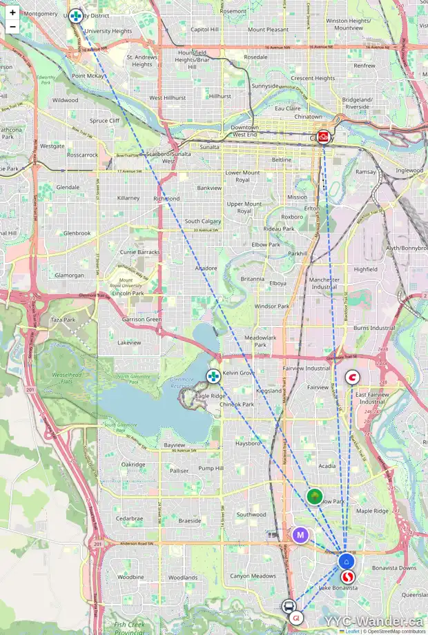 Daily accessibility map for 12038 LAKE EMERALD CR SE, Calgary showing nearby schools, grocery stores, parks, LRT stations and nearby amenities