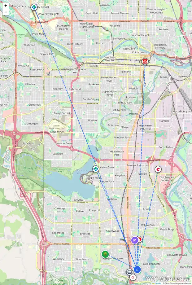 Daily accessibility map for 12744 BONAVENTURE DR SE, Calgary showing nearby schools, grocery stores, parks, LRT stations and nearby amenities