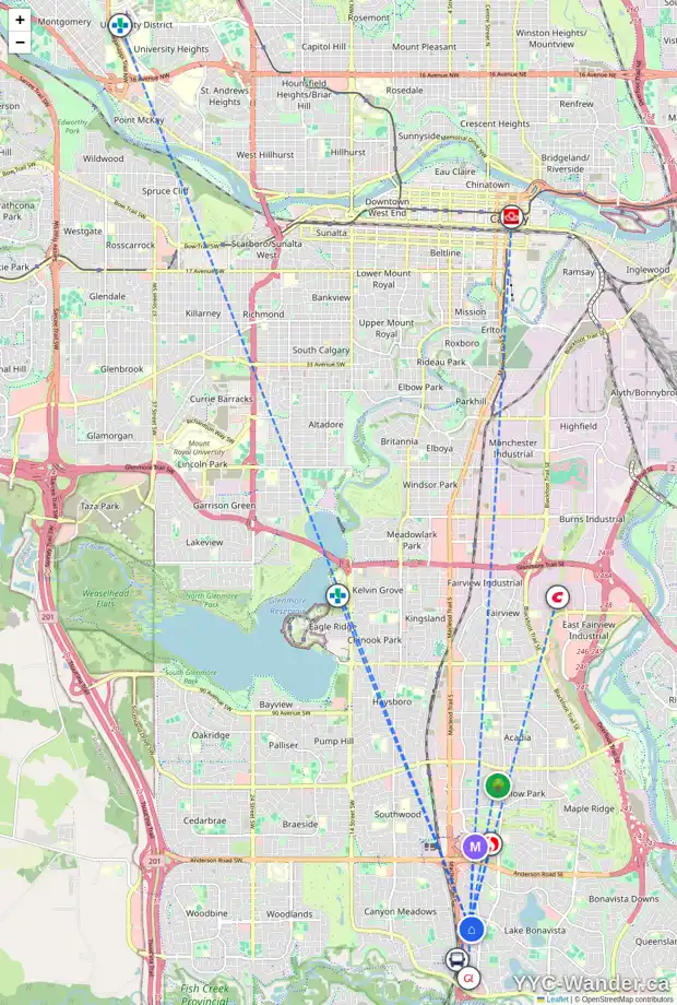 Daily accessibility map for 12439 LAKE FRASER WY SE, Calgary showing nearby schools, grocery stores, parks, LRT stations and nearby amenities
