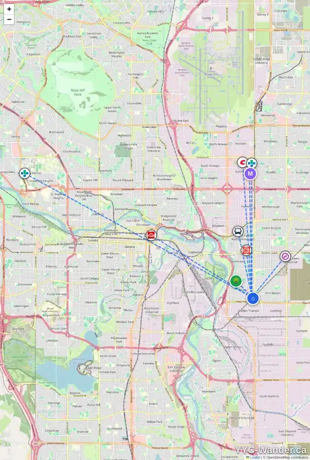 Daily accessibility map for 328 DOVERVIEW CR SE, Calgary showing nearby schools, grocery stores, parks, LRT stations and nearby amenities