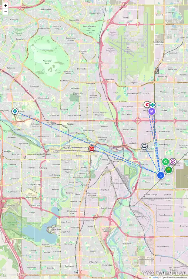 Daily accessibility map for 3211 DOVERCLIFFE RD SE, Calgary showing nearby schools, grocery stores, parks, LRT stations and nearby amenities