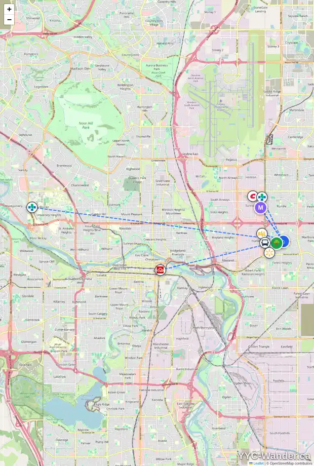 Daily accessibility map for 4411 MARLBOROUGH DR NE, Calgary showing nearby schools, grocery stores, parks, LRT stations and nearby amenities