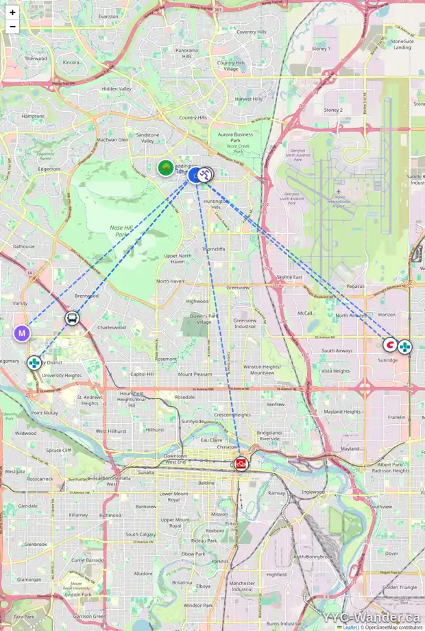 Daily accessibility map for 4 BERKLEY CL NW, Calgary showing nearby schools, grocery stores, parks, LRT stations and nearby amenities