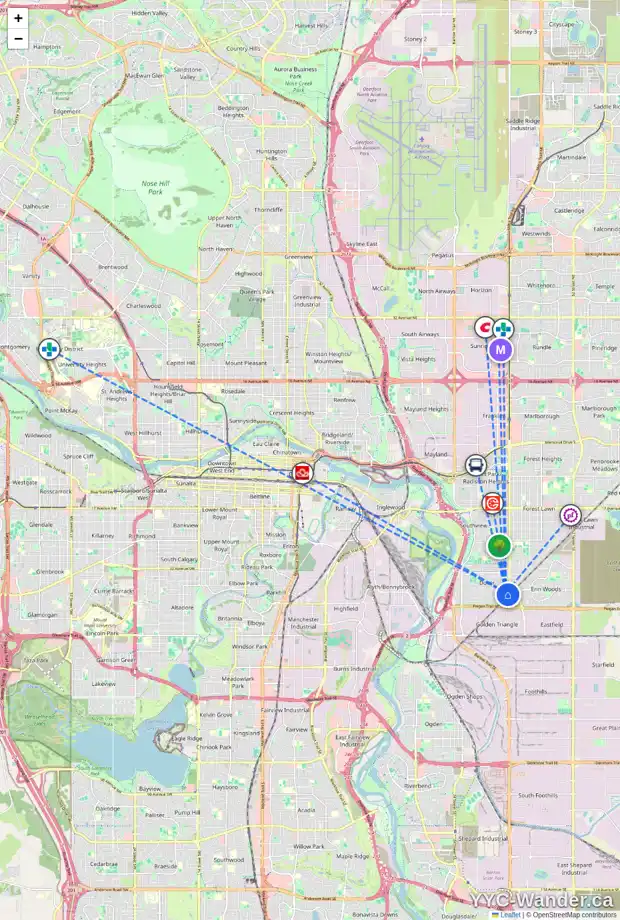 Daily accessibility map for 275 DOVERVIEW CR SE, Calgary showing nearby schools, grocery stores, parks, LRT stations and nearby amenities