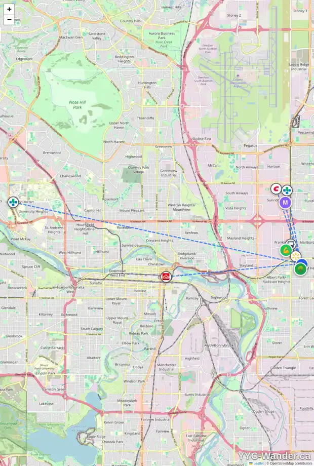 Daily accessibility map for 96 FONDA CL SE, Calgary showing nearby schools, grocery stores, parks, LRT stations and nearby amenities