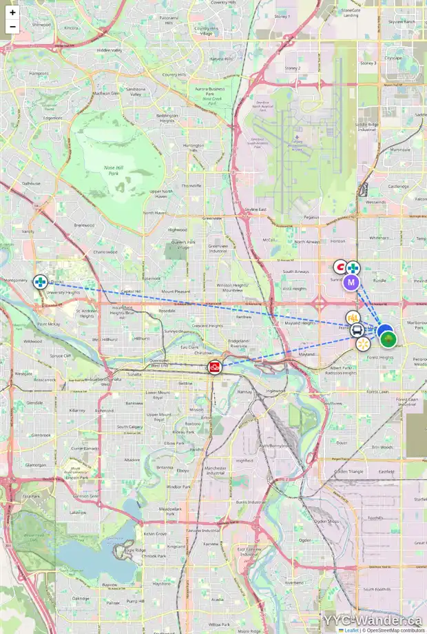 Daily accessibility map for 776 MARYVALE WY NE, Calgary showing nearby schools, grocery stores, parks, LRT stations and nearby amenities