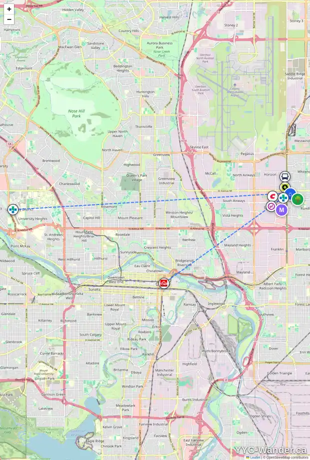 Daily accessibility map for 19 3029 RUNDLESON RD NE, Calgary showing nearby schools, grocery stores, parks, LRT stations and nearby amenities