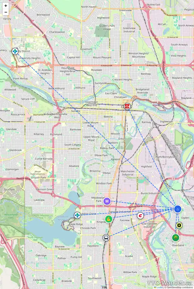 Daily accessibility map for 912 LYSANDER DR SE, Calgary showing nearby schools, grocery stores, parks, LRT stations and nearby amenities